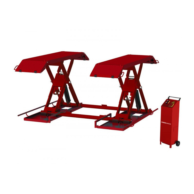 Low 3.5t mobile 230V scissor lift deck