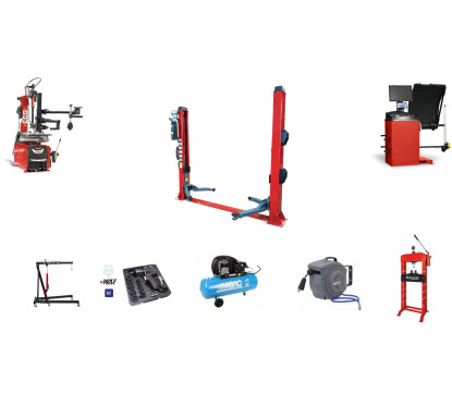 Pacchetto garage professionale con sollevatore a 2 colonne