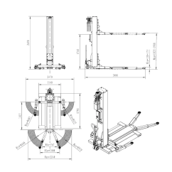 Tragbarer 1-Säulen-Mobile Lift 3T | Werkstatt für Kompaktautos | MobilixPro