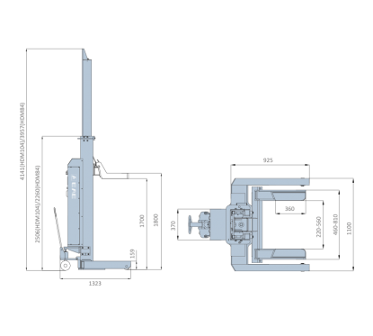 Sollevatori a colonna a batteria PL 32t - Set di 4