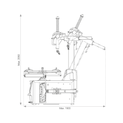 Desmontadora automática de neumáticos de 11'' a 26'' + 3er brazo