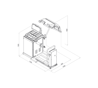 Balanceador automático de rodas para camiões 10-24'' + Levantador pneumático de rodas