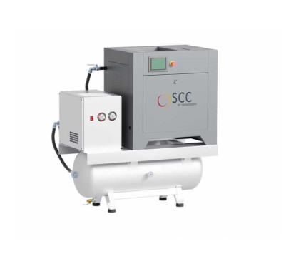 Compresseur à vis avec sécheur- 500 litres - 10 bars 10cv - 400v