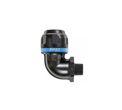 Coude aluminium 90° fileté mâle conique pour tubes 25mm