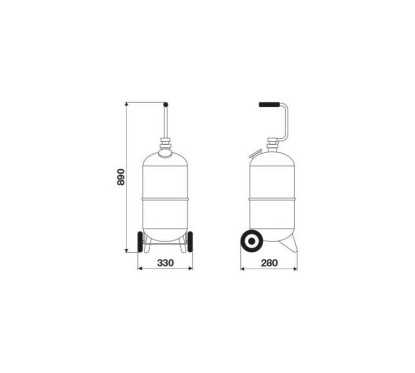 Distributeur pneumatique d'huile 24L mobile et autonome