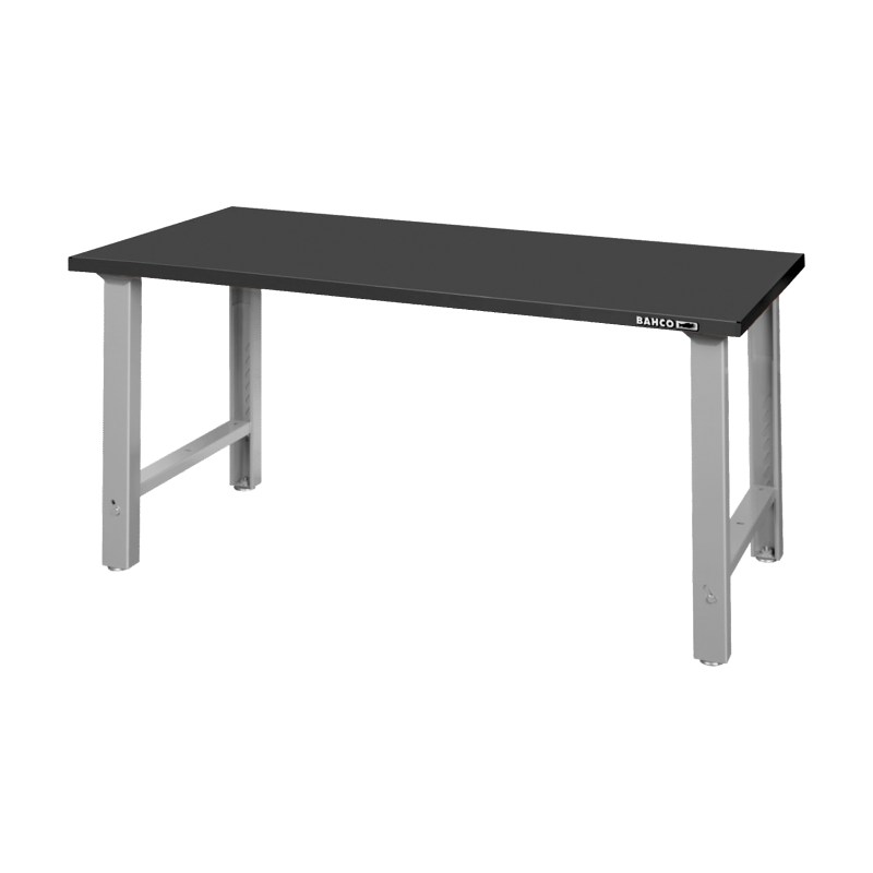 Workbench with heavy-duty steel tray