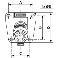 G1/2'' female threaded wall lamp - 1 profile fitting ISO6150B 8mm