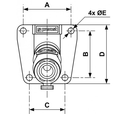 Applique murale filetée femelle G1/2'' - 1 raccord profil ISO6150B 8mm
