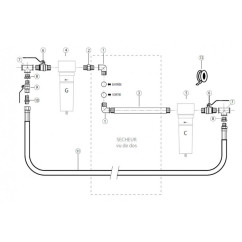 Secador de ar de 60 m3/h com kit de bypass e filtros
