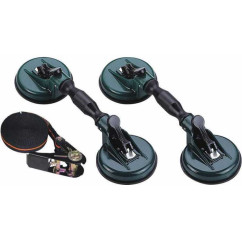 Doppelgelenk-Saugnapf (2 Stück) 117mm 60kg mit 5m Gurt
