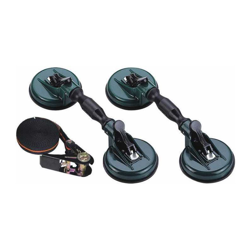 Ventosa doppia articolata (2 pezzi) 117mm 60kg con cinghia da 5m