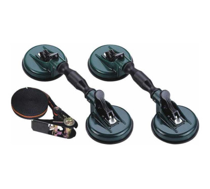 Ventouse double articulée (2 pcs) 117mm 60kg avec sangle 5m
