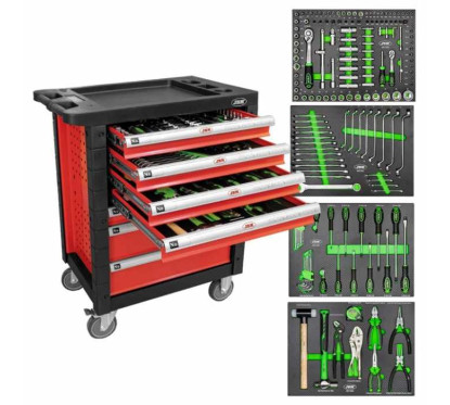 Servante équipéé JBM 7 tiroirs rouge - 172 outils