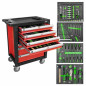JBM 7-drawer trolley red - 172 tools