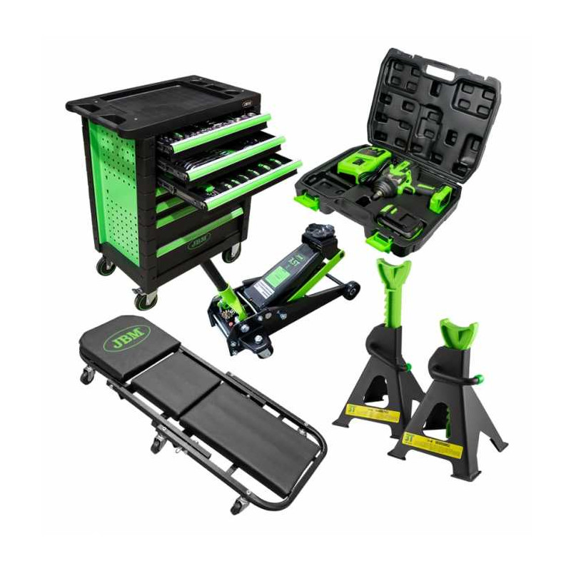 Trolley Pack + Avvitatore a impulsi elettrico + Jack + Candele + Carrello di ispezione