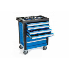 Workshop trolley equipped with 6 drawers and 171 tools, for a wide range of storage compartments.