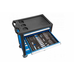 Carrinho de oficina equipado com 6 gavetas e 171 ferramentas, para uma vasta gama de compartimentos de armazenamento.