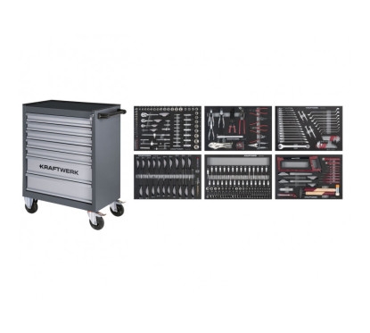 Carro de taller Kraftwerk BT700S - 7 cajones - 301 herramientas