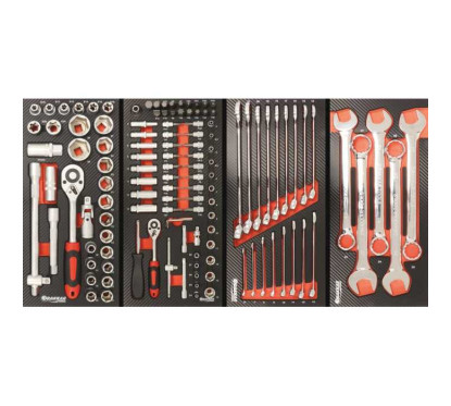 Workshop trolley XXL 7 drawers 177 PL tools - carbon finish modules