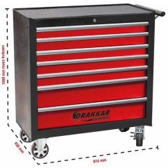 Workshop trolley XXL 7 drawers 177 PL tools - modules with a decorative finish...