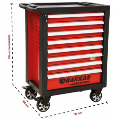 Carrello da officina con 8 cassetti 263 PL utensili - moduli con finitura in metallo