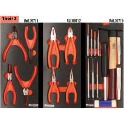 Servante d'atelier 8 tiroirs 263 outils PL - modules finition métal