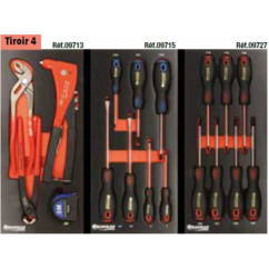 Servante d'atelier 8 tiroirs 263 outils PL - modules finition métal
