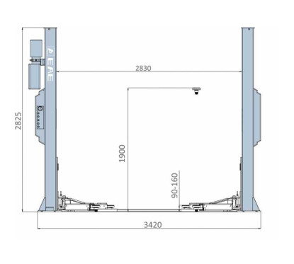 Ascensore Premium a 2 colonne da 4,2 tonnellate - con installazione e messa in servizio