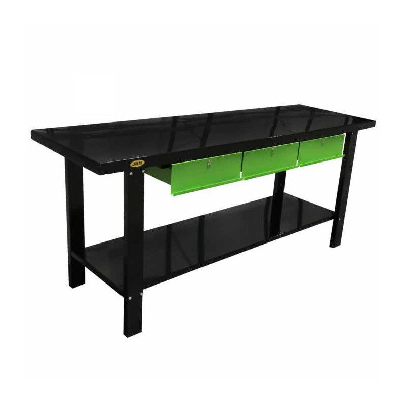 Metal workbench with 3 drawers