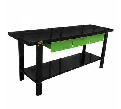 Banco da lavoro in metallo con 3 cassetti