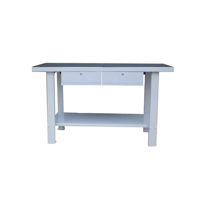 Metal workbench with 2 drawers