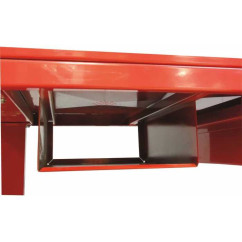 Bancada metálica móvel de 1200x640mm com apanhador de líquidos