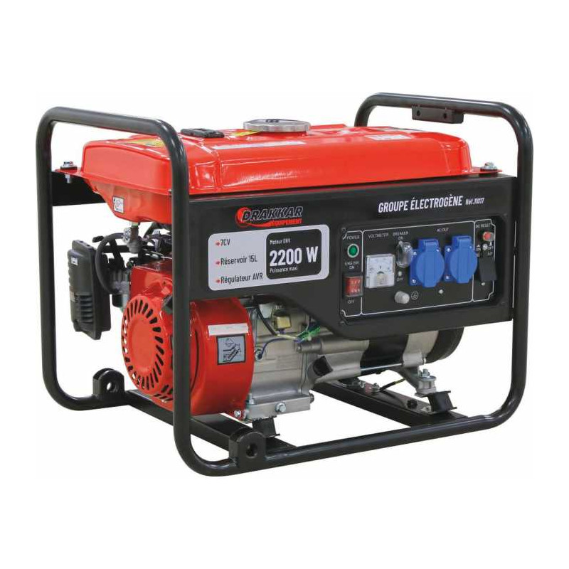 Grupo electrógeno de gasolina de 2200W 7HP con lanzador manual