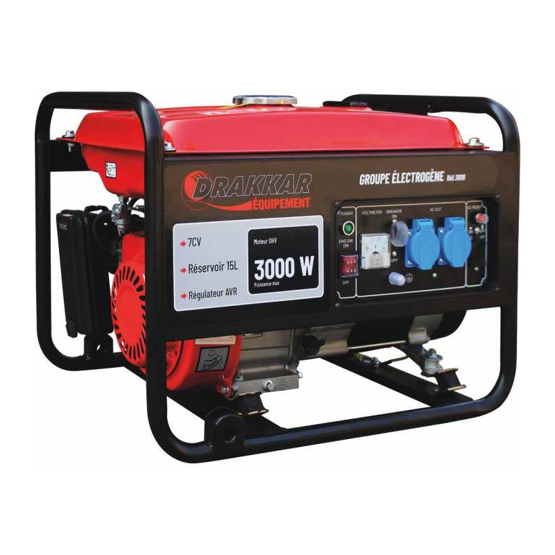Conjunto gerador a gasolina de 3000W 7HP com lançador manual