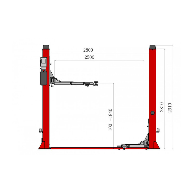 Elevação de 2 colunas 3.5T - Libertação automática Elevação de 2 colunas 3.5T - Libertação automática