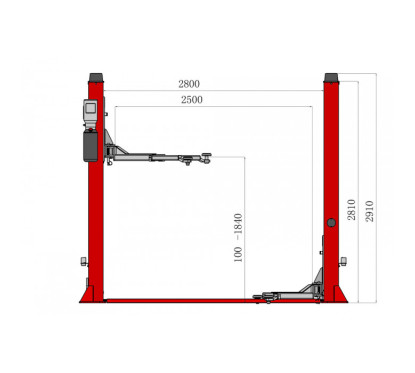 Elevador de 2 columnas 3.5T - Desbloqueo automático