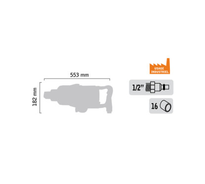 Avvitatore ad impulsi 1-1/2" dritto 5500 Nm