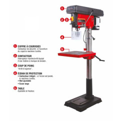 Perceuse sur colonne 400V triphasée 1500 W Ht 1710mm, Diam 32mm