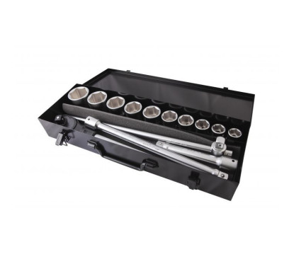 Composizione a cricchetto + 10 bussole a 6 punti da 3/4"