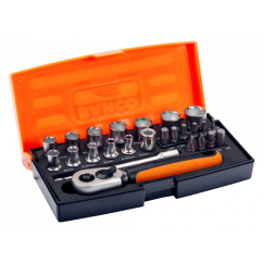 Coffret cliquet + douilles 6 pans et embouts de tournevis