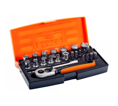 Coffret cliquet + douilles 6 pans et embouts de tournevis