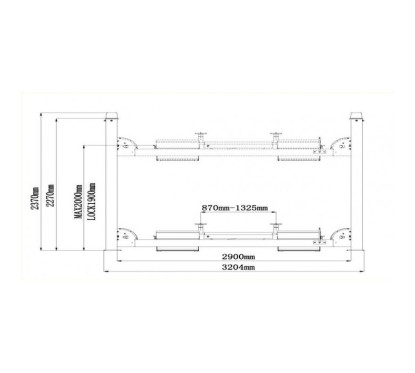 Elevador 4T 4 columnas + Travesaño de elevación 3T