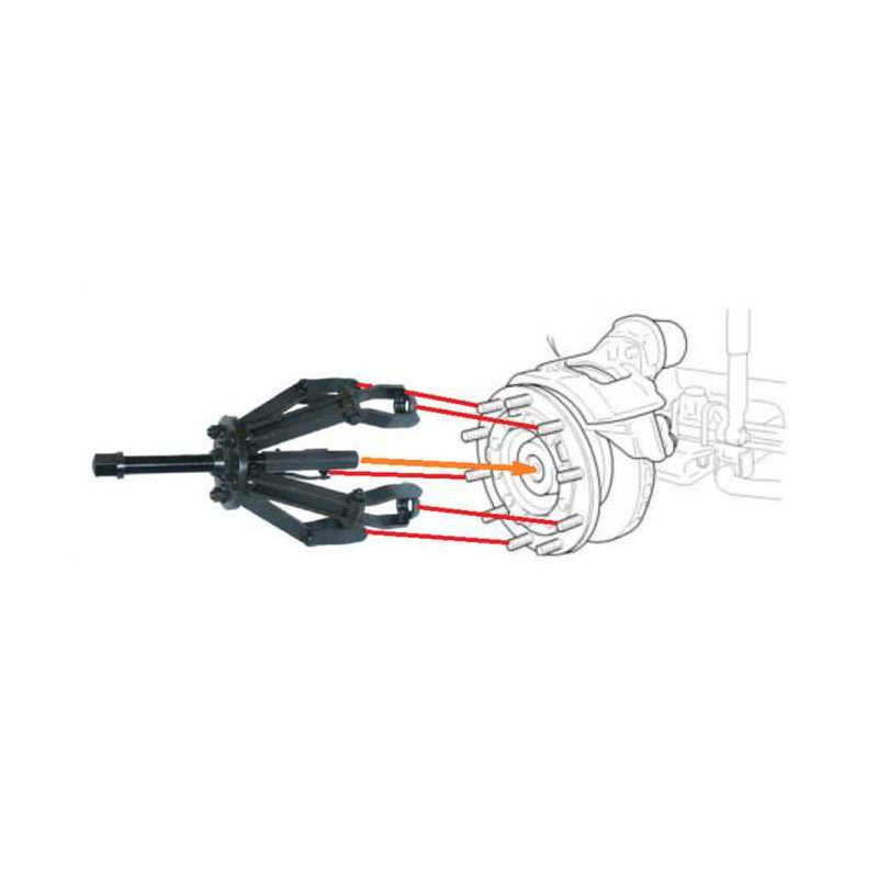 Puxador universal de cubo PL de 5 raios