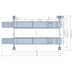 Sollevatore a 4 colonne 5T con forbici integrate 4T