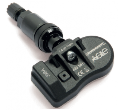 Válvula de rosca negra con sensor TPMS universal 433 Mhz (x2)