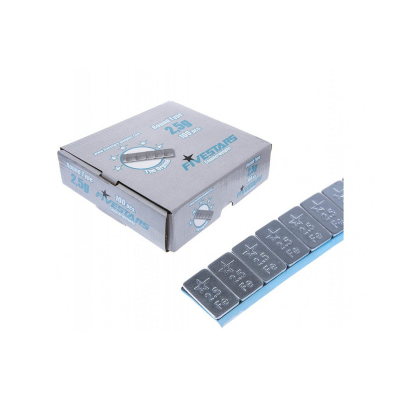 Masse adhésive plate 12x2,5g non revêtue. Boite de 100.