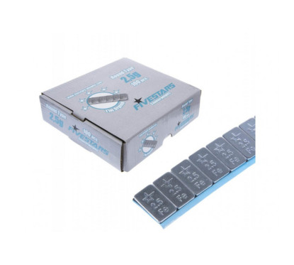 Masa adhesiva plana de 12x2,5g sin recubrimiento. Caja de 100.